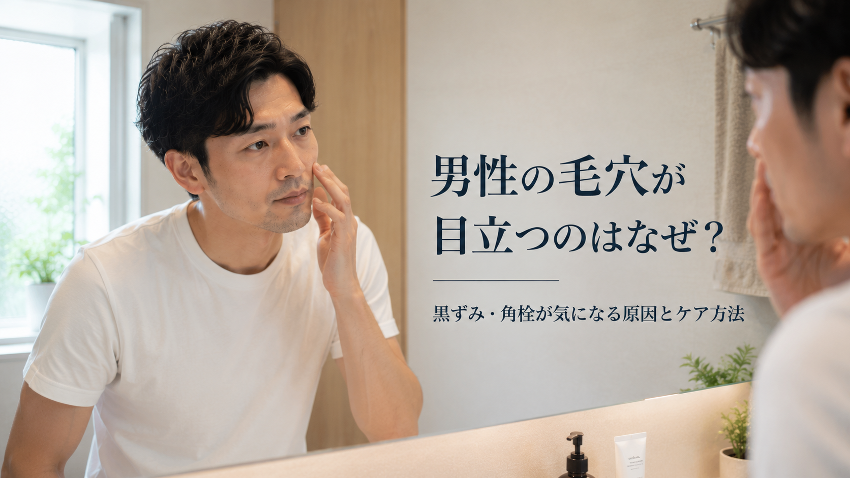 男性の毛穴が目立つのはなぜ？黒ずみ・角栓が気になる原因とケア方法