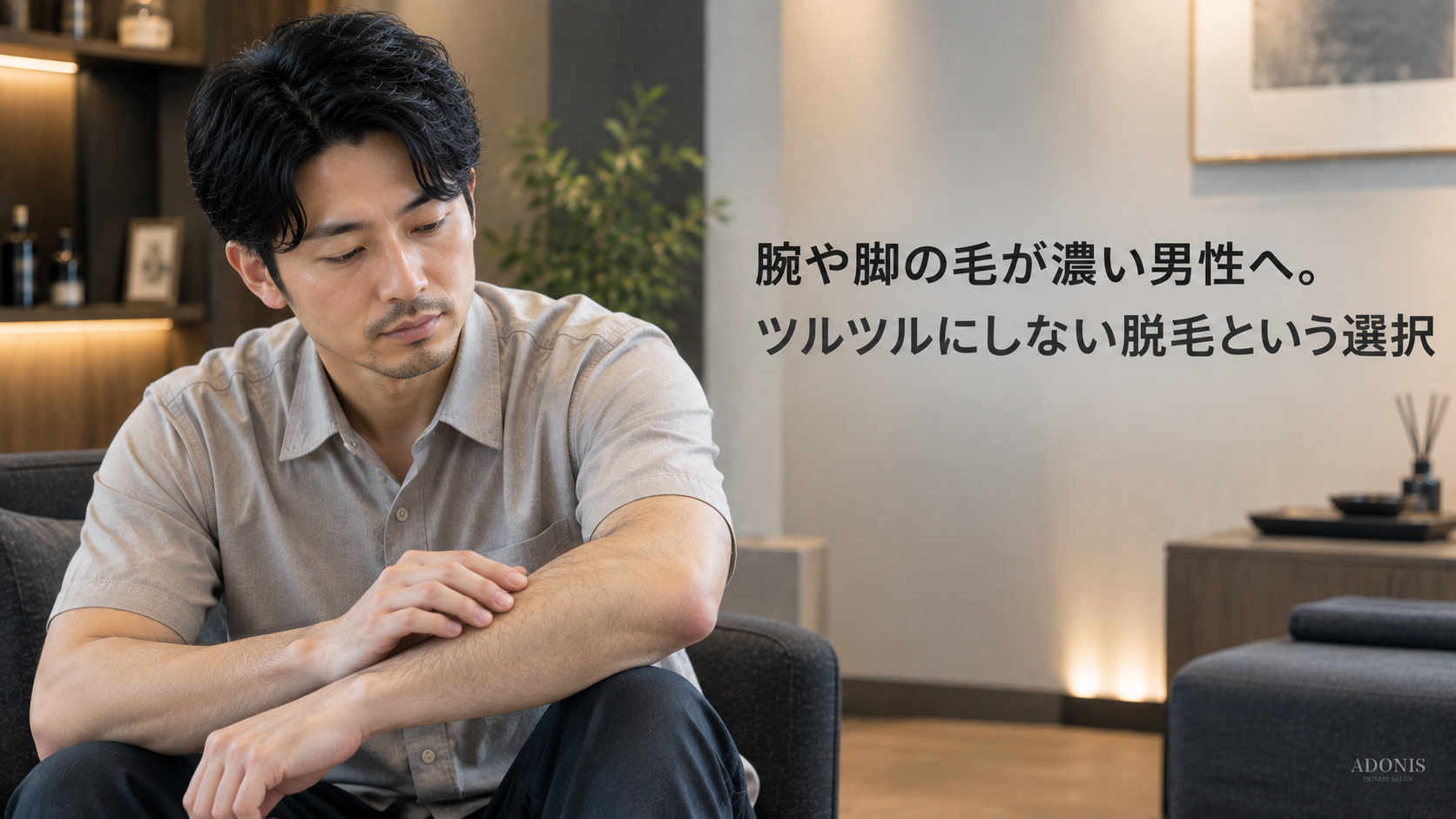 腕や脚の毛が濃い男性へ。ツルツルにしない脱毛という選択